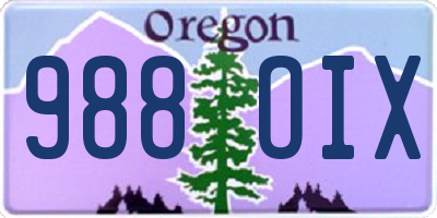 OR license plate 988OIX