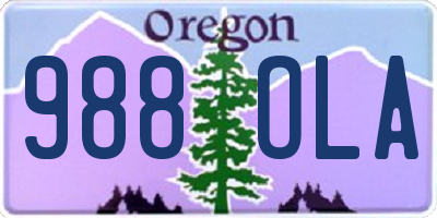 OR license plate 988OLA