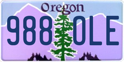 OR license plate 988OLE