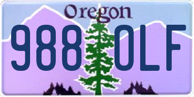 OR license plate 988OLF