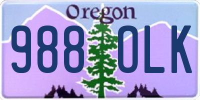 OR license plate 988OLK