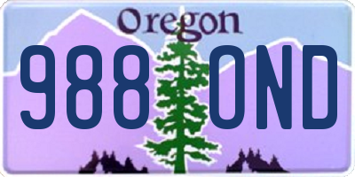 OR license plate 988OND