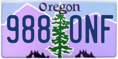 OR license plate 988ONF