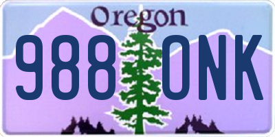 OR license plate 988ONK