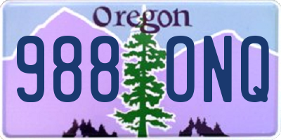 OR license plate 988ONQ