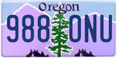 OR license plate 988ONU