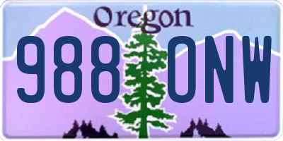 OR license plate 988ONW