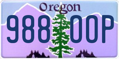 OR license plate 988OOP