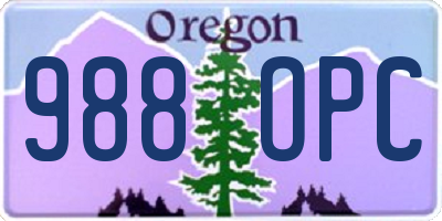 OR license plate 988OPC