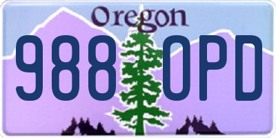 OR license plate 988OPD