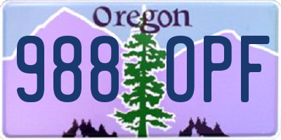 OR license plate 988OPF