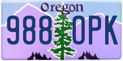 OR license plate 988OPK