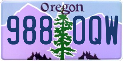 OR license plate 988OQW