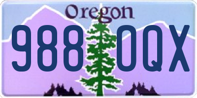 OR license plate 988OQX