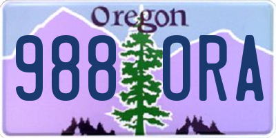 OR license plate 988ORA