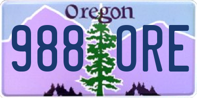 OR license plate 988ORE