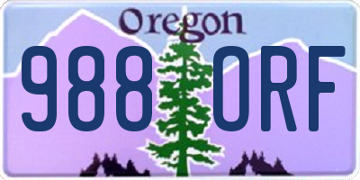 OR license plate 988ORF