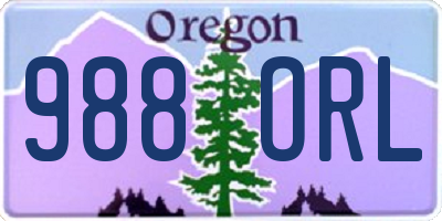 OR license plate 988ORL
