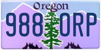 OR license plate 988ORP