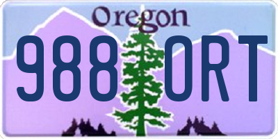 OR license plate 988ORT