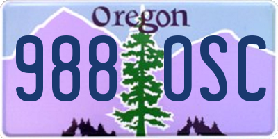 OR license plate 988OSC