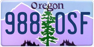 OR license plate 988OSF