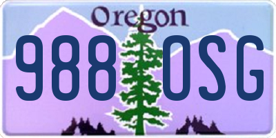 OR license plate 988OSG