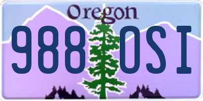 OR license plate 988OSI