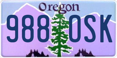 OR license plate 988OSK