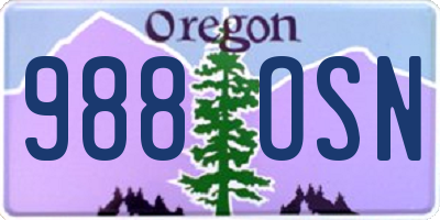 OR license plate 988OSN