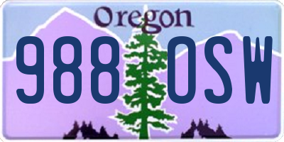 OR license plate 988OSW