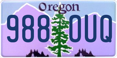 OR license plate 988OUQ