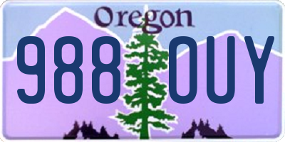 OR license plate 988OUY