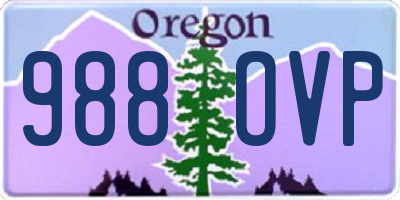 OR license plate 988OVP