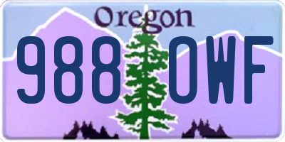 OR license plate 988OWF