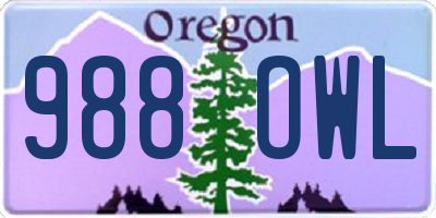 OR license plate 988OWL