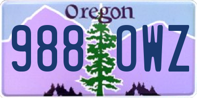 OR license plate 988OWZ