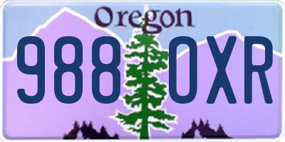 OR license plate 988OXR