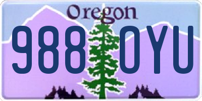 OR license plate 988OYU