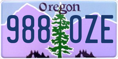 OR license plate 988OZE