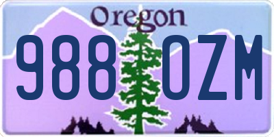 OR license plate 988OZM