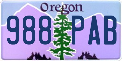 OR license plate 988PAB