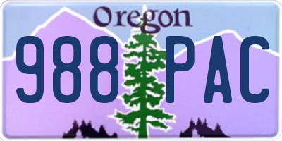OR license plate 988PAC