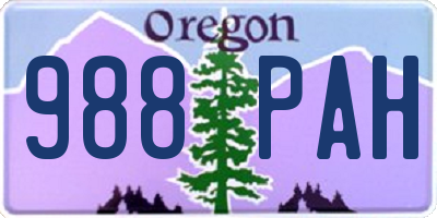 OR license plate 988PAH