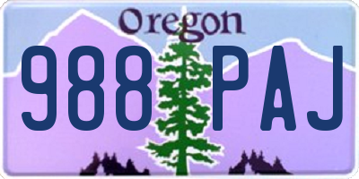 OR license plate 988PAJ