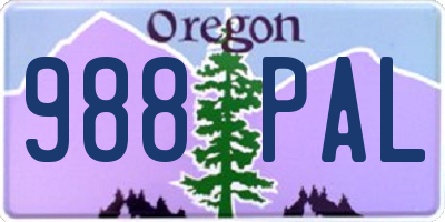 OR license plate 988PAL
