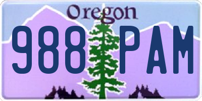 OR license plate 988PAM