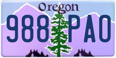 OR license plate 988PAO