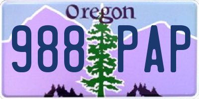 OR license plate 988PAP