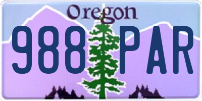 OR license plate 988PAR